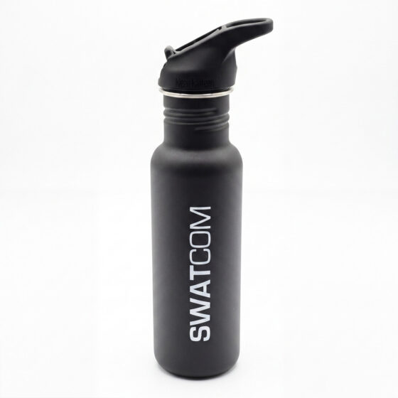 SWATCOM Klean Kanteen Black Single Wall Bottle with Flip Seal Sports Cap 523ml
