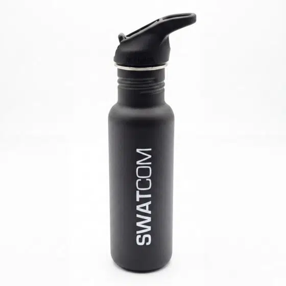 SWATCOM Klean Kanteen Black Single Wall Bottle with Flip Seal Sports Cap 523ml