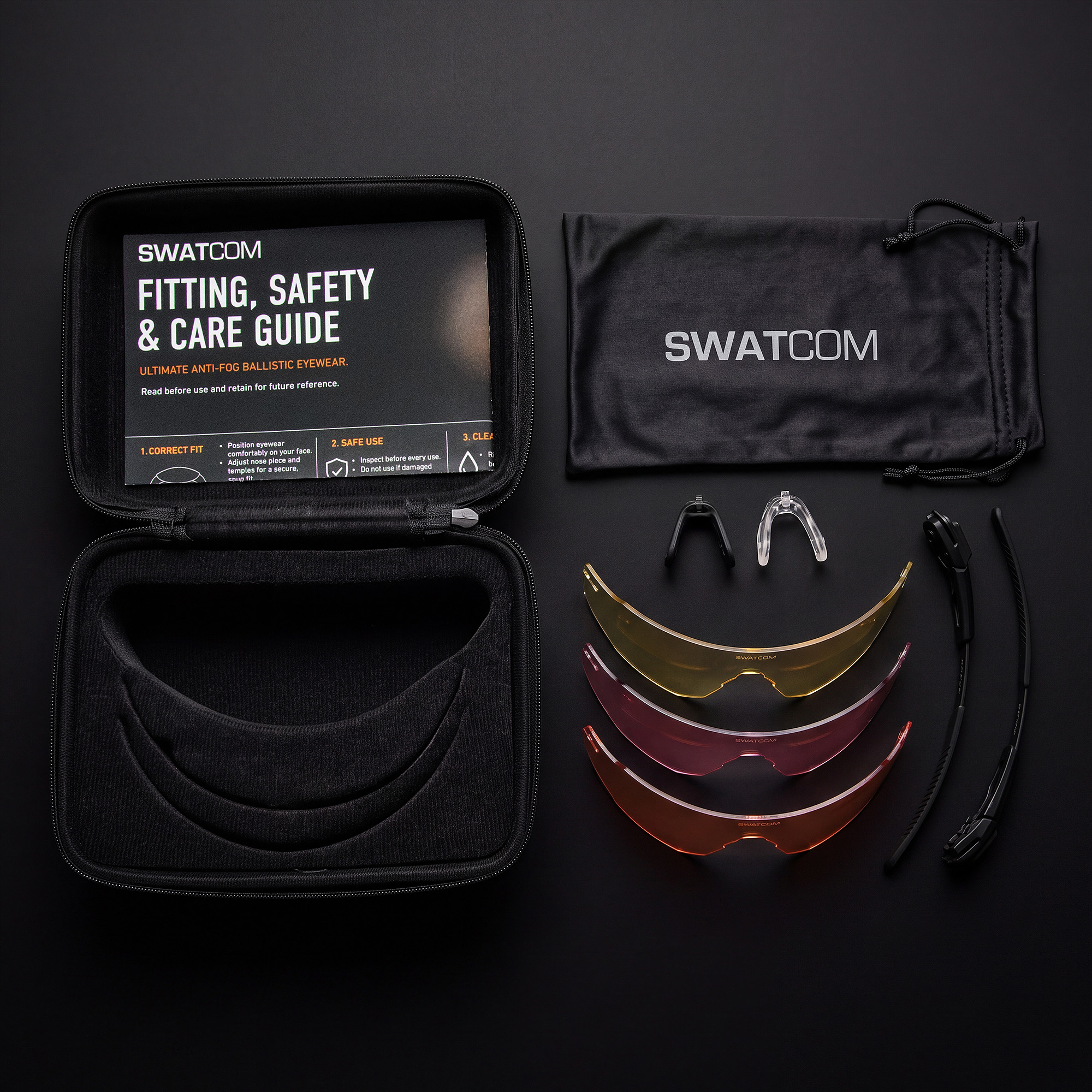 SWATCOM Ballistic Shooting Glasses Kit (3 Lenses) - Image 9